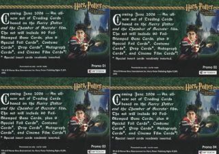 Harry Potter Chamber of Secrets Dealer Incentive Blue Foil Promo Card Set 2