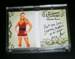 2015 Benchwarmer Holiday Christmas Story Inscript Michelle Baena Auto Gold 5/5