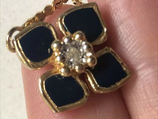 Rare Vintage Valentino Gold Chain With A Flower And Crystal 1980’s
