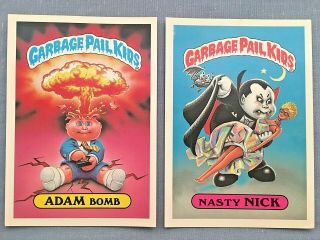 1986 Garbage Pail Kids Giant Cards 1st Series 1 Nasty Nick 8 Adam Bomb (2