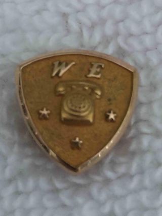 Vintage We Western Electric 10k Gold Service Award Lapel Pin Screwback 4