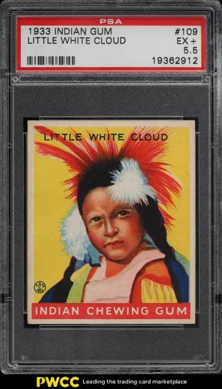 1933 Goudey Indian Gum Little White Cloud 109 Psa 5.  5 Ex,