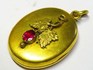 Antique Jewelled & Gilded Metal 38mm Picture Locket