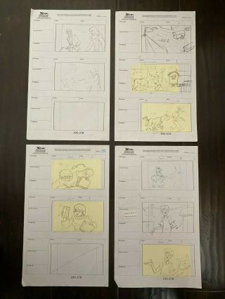Scooby Doo Animation Drawing Production Art Story Board Sketch Set 4