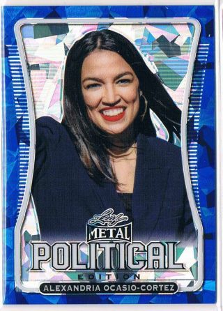 2020 Leaf Political Edition Alexandria Ocasio - Cortez Blue Crystal 