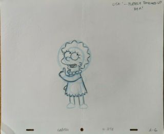 Simpsons Tv Show Animation Art Cel Drawing Lisa 23