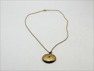 1/20 12k Gold Filled Gf Chain Necklace With Victorian Style Gold Tone Locket