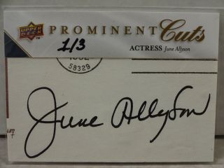 2009 Upper Deck Prominent Cuts Pc - Ally Actress June Allyson Cut Auto 1/3