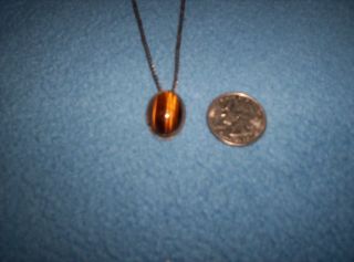 Vintage Tigers Eye Stone Pendant Made By The Winnebago Indians