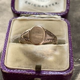Victorian Rose Gold,  9ct Rolled Gold Heart Signet Ring