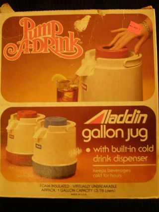 Vtg.  Nib - Aladdin Pump A Drink Gallon Jug W Built In Dispenser (rust Color)