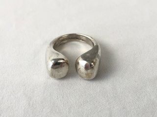 Modernist Artisan Solid Sterling Silver 925 Adjustable Ring Estate Find