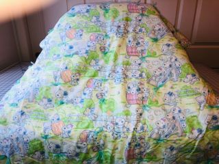 Peanuts Snoopy Handmade Vintage Fabric Tied Flannel Baby Blanket Quilt -