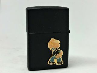 Zippo 1995 Limited Edition Popeye Olive Double - Sided Design Lighter Matte Black