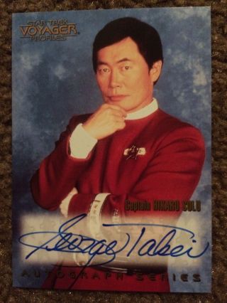 Star Trek Voyager Profiles Autograph Card A20 George Takei As Captain Sulu