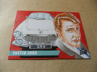 Roger Moore The Saint Series 2 Scott Fellowes Sketch Card Unstoppable Volvo