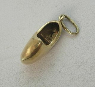 Awesome Vintage 14k.  585 Yellow Gold 3d Dimensional Danish Clog Shoe Charm