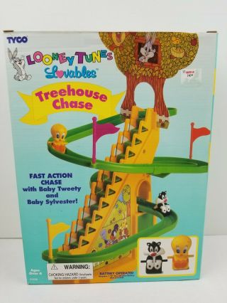 Vintage 1995 Looney Tunes Lovables Treehouse Chase Baby Tweety & Sylvester Tyco