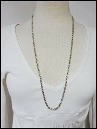 Vintage 1/8 " Thick X 30 " Long 925 Sterling Silver Triple Link Chain Necklace