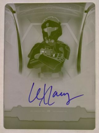 2019 Star Wars Masterwork Yellow Plate Autograph Lex Lang Major Vonreg Auto 1/1
