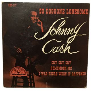 Johnny Cash So Doggone Lonesome 45 By Sun Records 1957