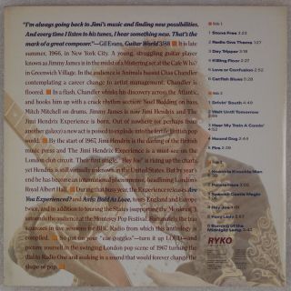 JIMI HENDRIX EXPERIENCE: Radio One US Ryko Clear Vinyl 2x LP NM Analog ‘88 3