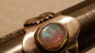 VINTAGE ARTS AND CRAFTS STERLING SILVER FIRE OPAL RING SZ 11 3