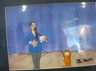 Garfield - Production Cel Opc Signed Jim Davis With Certificate