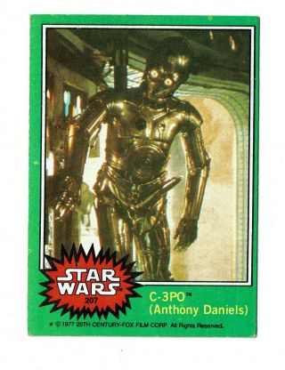 1977 Topps Star Wars C - 3po Error X - Rated Card 207