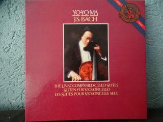 3 Lp Box Yo Yo Ma Bach Suites For Violin Cello Cbs Masterworks Digital Nm