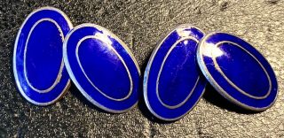 Art Deco Silver & Blue Enamel Gentleman’s Cufflinks (pair)