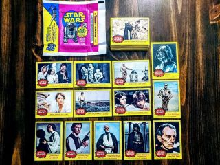 Star Wars Series 3 1977 Topps Complete 66 Card Set Yellow & Wrapper Nm Cond