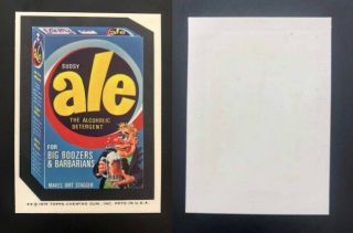 1975 Topps Wacky Packages 13th Series Test White Back Ale