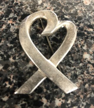 Tiffany & Co Paloma Picasso Sterling Silver Loving Heart Pin Large