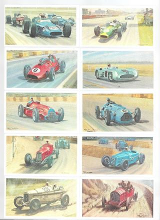Cigarette/trade/cards.  Mobil Oil.  Grand Prix Motor Racing.  (1971).  (full Set 36).