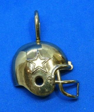 Gold Wash Sterling Silver Nfl Dallas Cowboys Football Helmet Charm Or Pendant