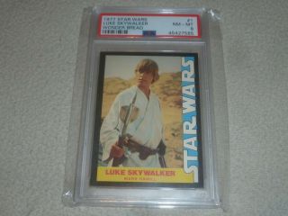 Vintage 1977 Star Wars Wonder Bread Card 1 Luke Skywalker Mark Hamill Psa 8 Mt