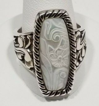Carolyn Pollack Carved Mother Of Pearl In Sterling Silver Lady 