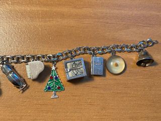 Vintage Sterling Silver ReligiousCharm Bracelet with 11 Different Charms 25.  7 G 3