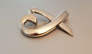 TIFFANY & Co.  Signed PALOMA PICASSO BROOCH Sterling Silver 925 Loving Heart Pin 3