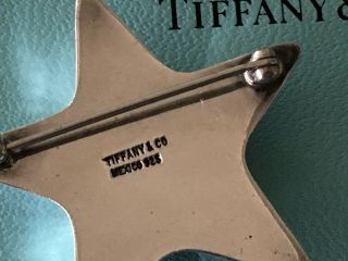 Tiffany & Co Star Pin Brooch Sterling Silver.  925 Mexico w/Box 3