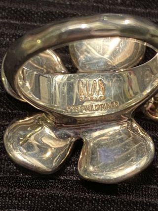 RLM Sterling Silver.  925 Modern Flower Ring Size 7 2