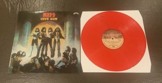 Kiss Love Gun Lp Record.  Red Coloured Vinyl.  Unofficial Release.