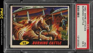 1962 Topps Mars Attacks Burning Cattle 22 Psa 5 Ex
