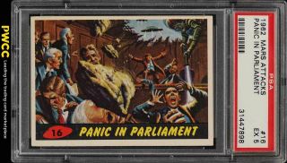 1962 Topps Mars Attacks Panic In Parliament 16 Psa 5 Ex