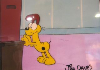 Garfield Odie Production Cel OPC Signed Jim Davis ODIE w/TV Cartoon 2
