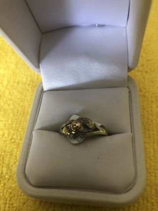 Vintage Black Hills Sterling Silver and Gold Ring Size 8 2