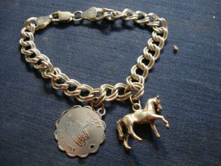Grandmas Estate 925 Sterling Silver Old Pawn Charm Big Chunky Bracelet