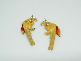 Lunch at the Ritz Petite Red Yellow Blue Sparkle Parrot Post Earrings 3