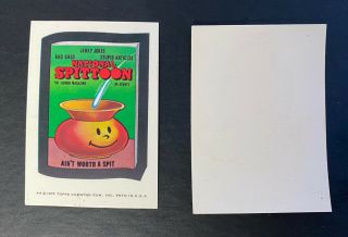 1975 Topps Wacky Packages 13th Series Test White Back National Spitton